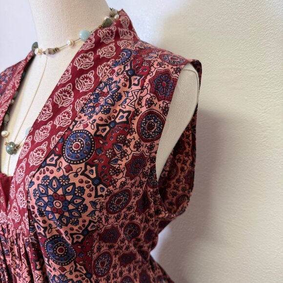 April Cornell Women's Sleeveless Floral Maxi Dress Large Bohemian Country - Picture 12 of 12